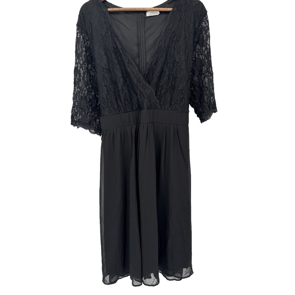 Pinup Fashion black dress‎ lace chiffon 24W Plus Whimsigoth Fairy Grunge Sheer